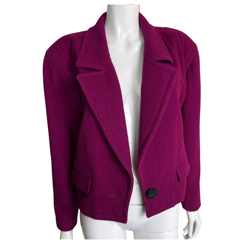 Vintage Liz Claiborne Wool Blazer Coat | Deep Plum